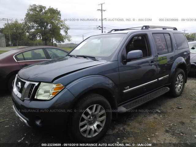 5N1BR18A18C627717 - 2008 NISSAN PATHFINDER LE/SE BLUE photo 2