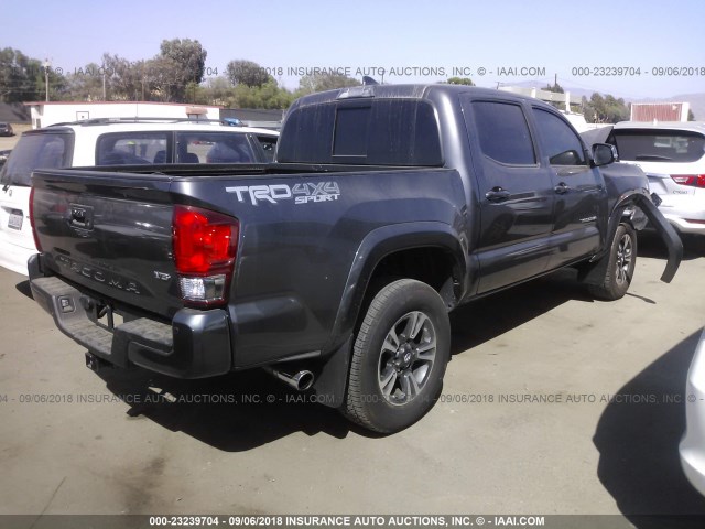 5TFCZ5AN9HX104208 - 2017 TOYOTA TACOMA DBL CAB/SR/TRDSPT/OR/PRO ნაცრისფერი ფოტო 4