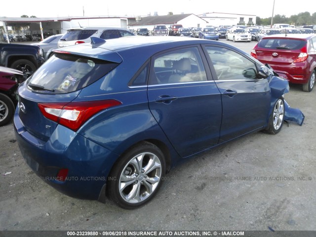 KMHD35LH8EU174031 - 2014 HYUNDAI ELANTRA GT BLUE photo 4