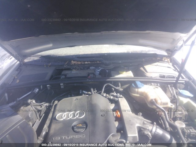 WAUJC68E05A030919 - 2005 AUDI A4 1.8T/1.8T SPECIAL SILVER photo 10