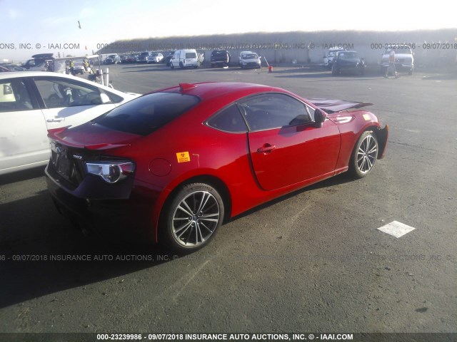 JF1ZCAC12D2605095 - 2013 SUBARU BRZ 2.0 LIMITED RED photo 4