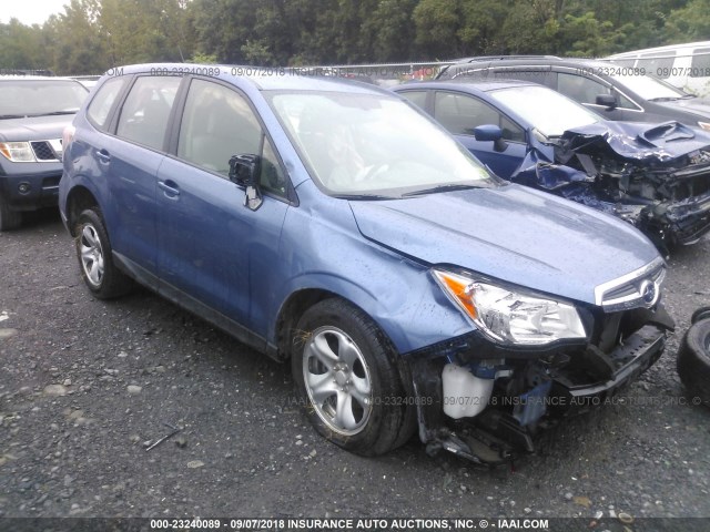 JF2SJAAC2FH549022 - 2015 SUBARU FORESTER 2.5I BLUE photo 1