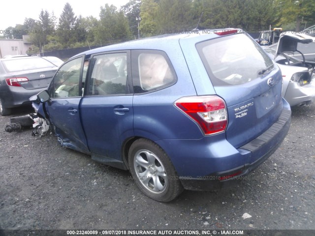 JF2SJAAC2FH549022 - 2015 SUBARU FORESTER 2.5I BLUE photo 3