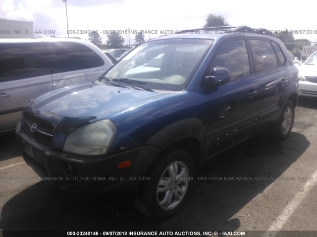 KM8JN72D76U454029 - 2006 HYUNDAI TUCSON GLS/LIMITED BLUE photo 2