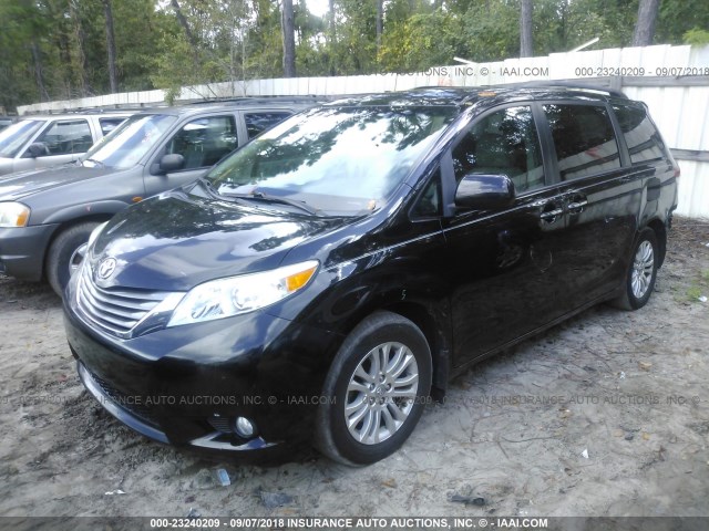 5TDYK3DC7BS128352 - 2011 TOYOTA SIENNA XLE/LIMITED BLACK photo 2