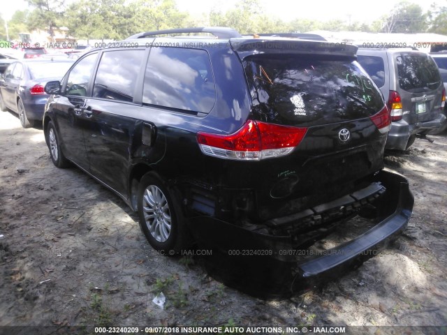 5TDYK3DC7BS128352 - 2011 TOYOTA SIENNA XLE/LIMITED BLACK photo 3