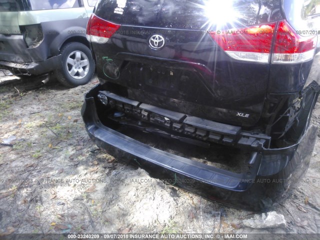 5TDYK3DC7BS128352 - 2011 TOYOTA SIENNA XLE/LIMITED BLACK photo 6