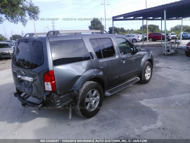 5N1AR1NN3CC602572 - 2012 NISSAN PATHFINDER S/LE/SE GRAY photo 4