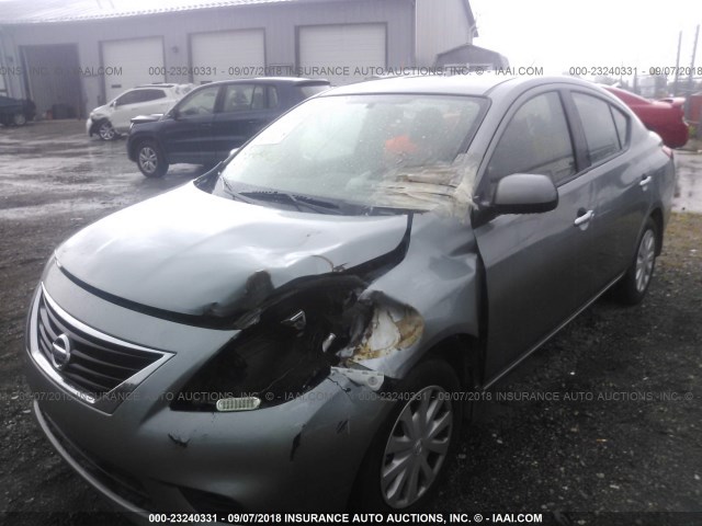 3N1CN7AP8CL855574 - 2012 NISSAN VERSA S/SV/SL GRAY photo 2