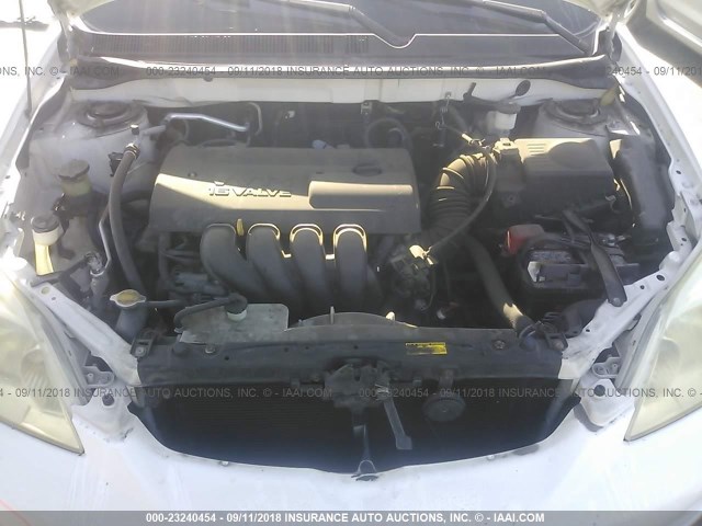 2T1KR32E34C281957 - 2004 TOYOTA COROLLA MATRIX XR WHITE photo 10