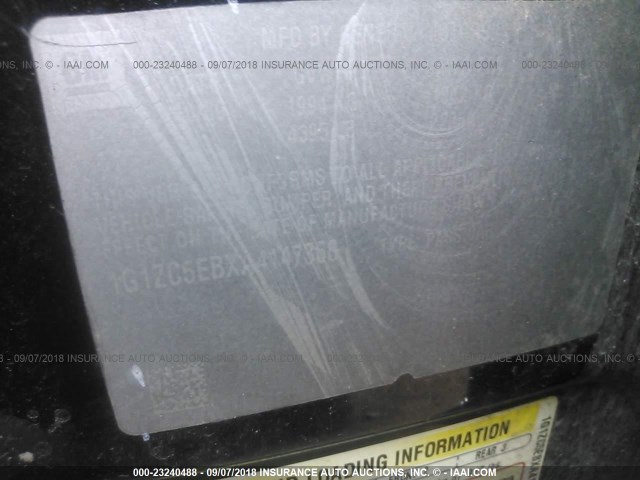 1G1ZC5EBXA4147368 - 2010 CHEVROLET MALIBU 1LT შავი ფოტო 9