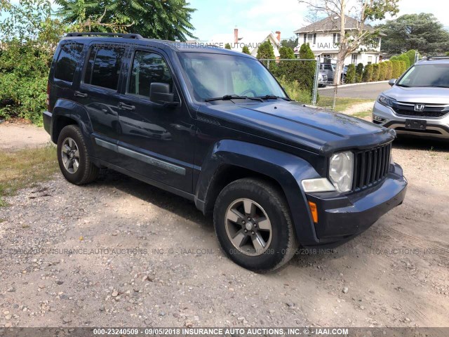 1J8GN28K68W286469 - 2008 JEEP LIBERTY SPORT BLUE photo 1