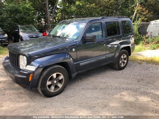 1J8GN28K68W286469 - 2008 JEEP LIBERTY SPORT BLUE photo 2