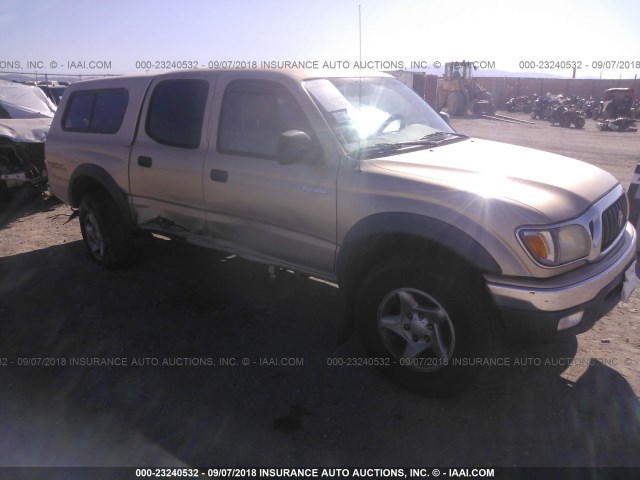 5TEGN92N11Z752658 - 2001 TOYOTA TACOMA DOUBLE CAB PRERUNNER GOLD photo 1