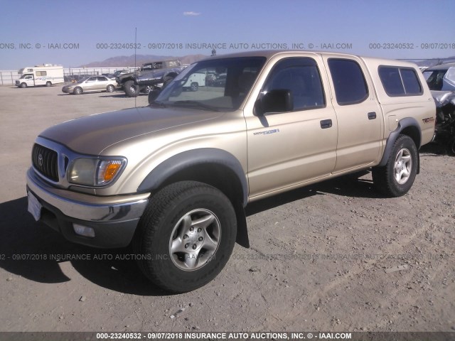 5TEGN92N11Z752658 - 2001 TOYOTA TACOMA DOUBLE CAB PRERUNNER GOLD photo 2
