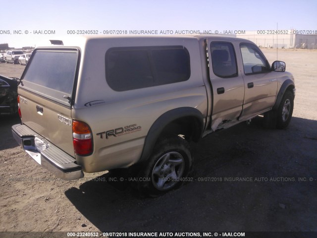 5TEGN92N11Z752658 - 2001 TOYOTA TACOMA DOUBLE CAB PRERUNNER GOLD photo 4