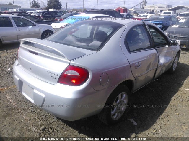 1B3ES56C33D215594 - 2003 DODGE NEON SXT SILVER photo 4