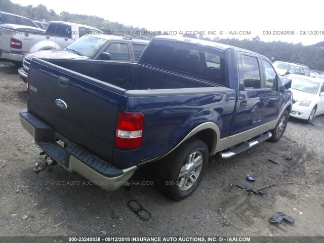 1FTPW12V87KA87012 - 2007 FORD F150 SUPERCREW BLUE photo 4