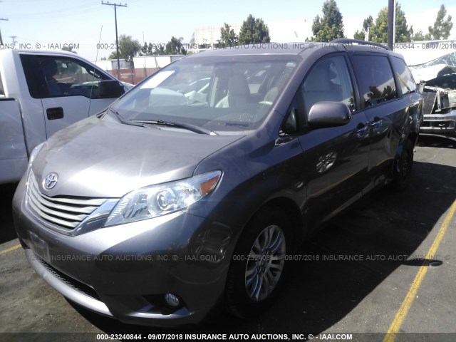 5TDYK3DC3ES512181 - 2014 TOYOTA SIENNA XLE/LIMITED GRAY photo 2