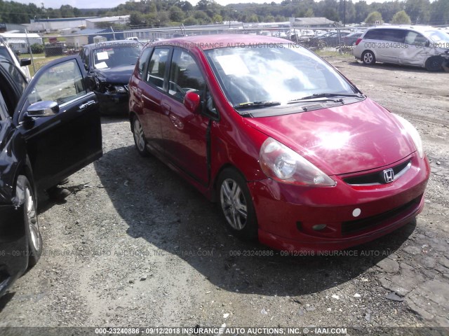 JHMGD38637S036601 - 2007 HONDA FIT S RED photo 1