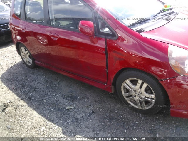 JHMGD38637S036601 - 2007 HONDA FIT S 红色 照片 6