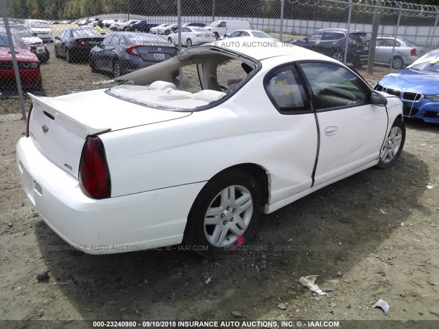 2G1WK15K779186018 - 2007 CHEVROLET MONTE CARLO LT WHITE photo 4