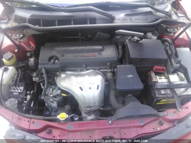 4T4BE46K29R138978 - 2009 TOYOTA CAMRY SE/LE/XLE RED photo 10