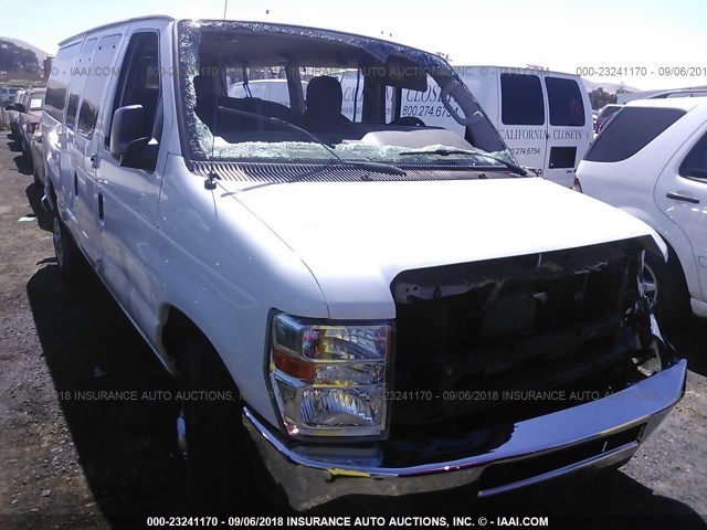 1FBNE3BL6EDA33783 - 2014 FORD ECONOLINE E350 SUPER DUTY WAGON WHITE photo 1