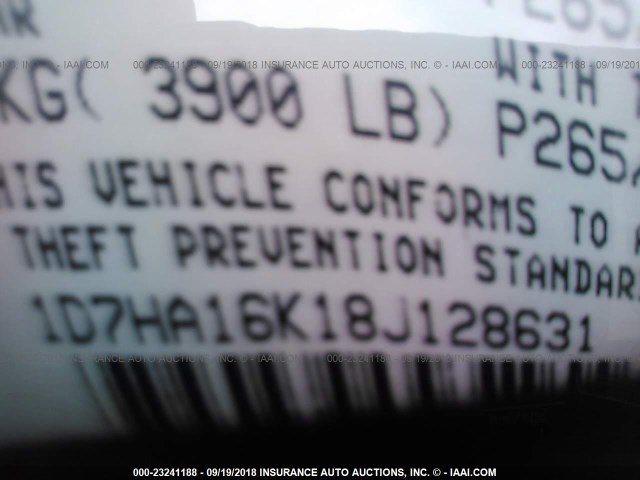 1D7HA16K18J128631 - 2008 DODGE RAM 1500 ST RED photo 9