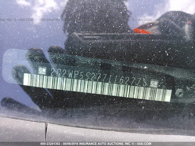 2G2WP552771162773 - 2007 PONTIAC GRAND PRIX Чорний фото 9