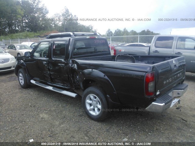 1N6ED29X32C335810 - 2002 NISSAN FRONTIER CREW CAB XE/CREW CAB SE BLACK photo 3