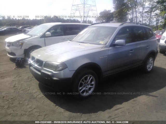 WBXPA73414WC42193 - 2004 BMW X3 2.5I Light Blue photo 2