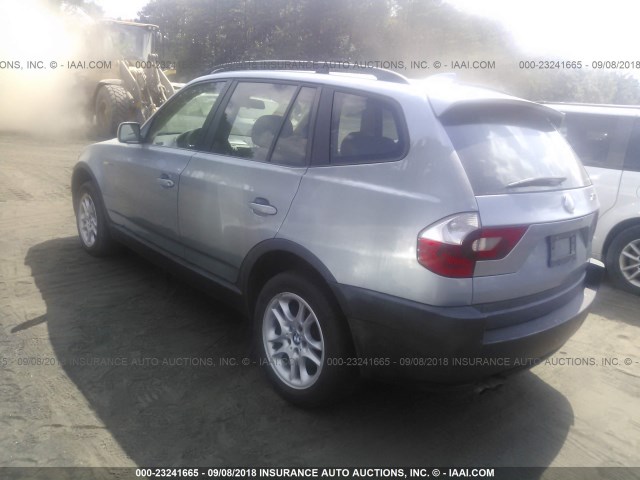 WBXPA73414WC42193 - 2004 BMW X3 2.5I Light Blue photo 3