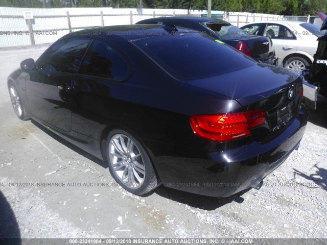 WBAKG7C59BE598466 - 2011 BMW 335 I BLACK photo 3