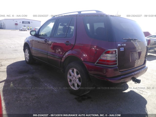 4JGAB72E1YA152371 - 2000 MERCEDES-BENZ ML 430 RED photo 3