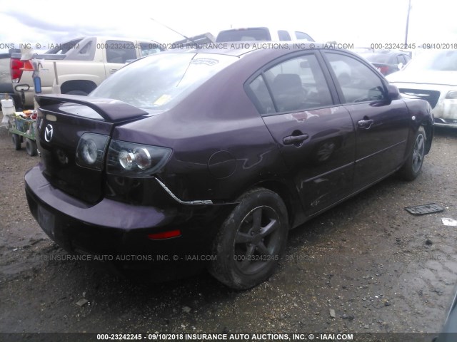 JM1BK32F671745636 - 2007 MAZDA 3 I PURPLE photo 4