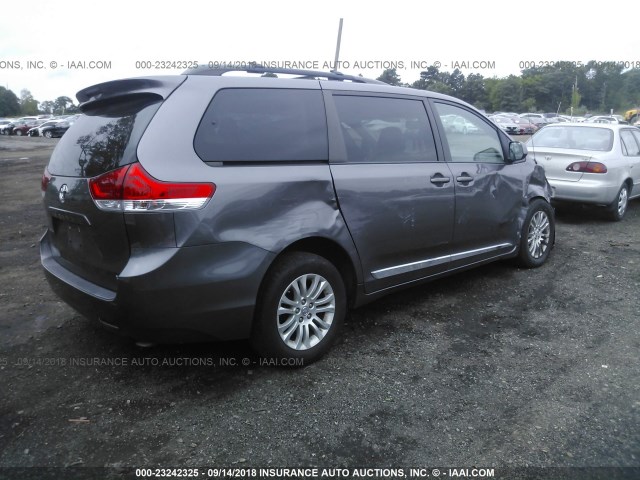 5TDYK3DC9ES510175 - 2014 TOYOTA SIENNA XLE/LIMITED GRAY photo 4