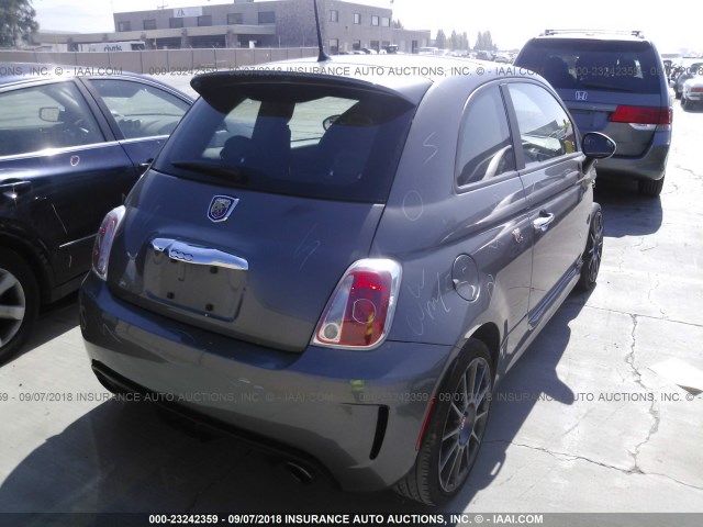 3C3CFFFH1DT749057 - 2013 FIAT 500 ABARTH GRAY photo 4