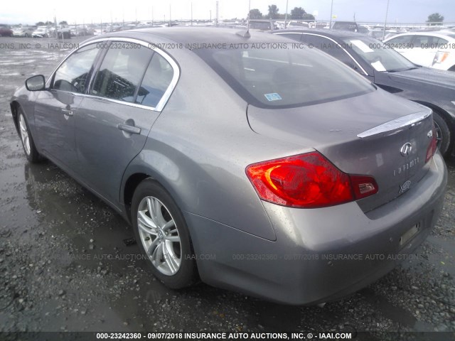 JN1CV6AP2AM405285 - 2010 INFINITI G37 SPORT GRAY photo 3