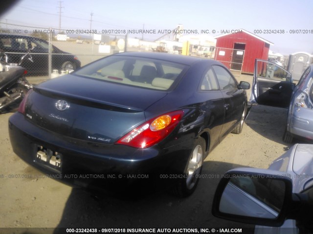4T1CA30P54U039301 - 2004 TOYOTA CAMRY SOLARA SE/SLE BLUE photo 4