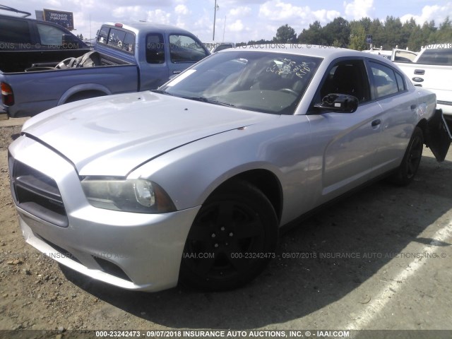 2B3CL1CT0BH574436 - 2011 DODGE CHARGER POLICE SILVER photo 2