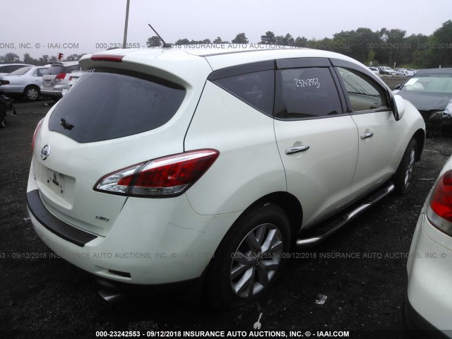 JN8AZ1MW1BW161900 - 2011 NISSAN MURANO S/SL/LE WHITE photo 4