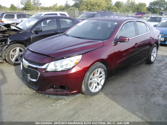 1G11C5SL1FF176991 - 2015 CHEVROLET MALIBU 1LT მუქწითელი ფოტო 2