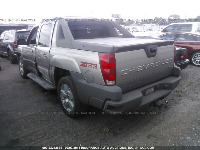 3GNEC13T52G315682 - 2002 CHEVROLET AVALANCHE C1500 GRAY photo 3