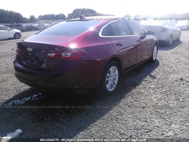 1G1ZD5ST5JF100649 - 2018 CHEVROLET MALIBU LT MAROON photo 4