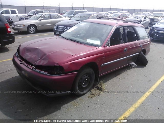 4S3BK4350W7305001 - 1998 SUBARU LEGACY L RED photo 2