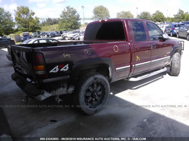 1GCGK29U6XZ174901 - 1999 CHEVROLET SILVERADO K2500 MAROON photo 4