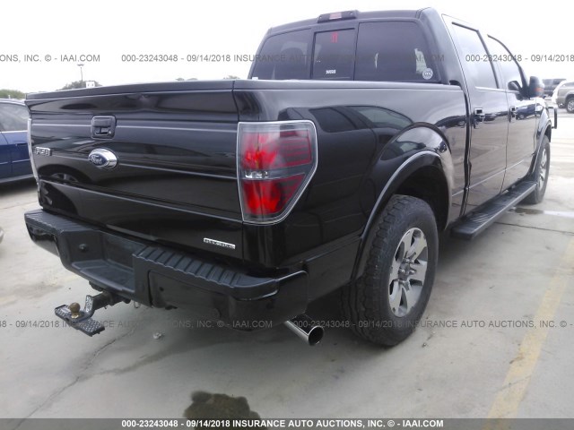 1FTFW1CF5DKE69819 - 2013 FORD F150 SUPERCREW BLACK photo 4