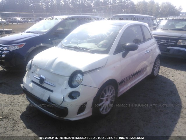 3C3CFFFH9CT352257 - 2012 FIAT 500 ABARTH WHITE photo 2