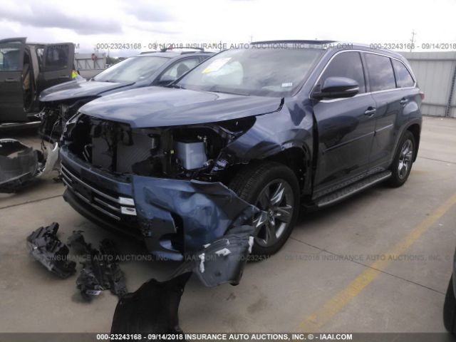 5TDDZRFH0JS868863 - 2018 TOYOTA HIGHLANDER LIMITED/LTD PLATINUM BLUE photo 2